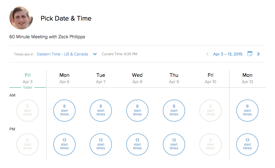 Calendly User Interface